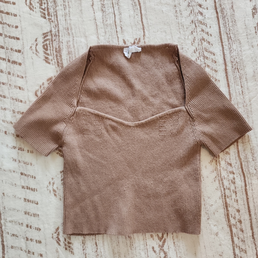 Double Zero Tan Knit Shrug Sweater
